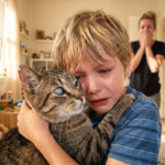 « Sortez-moi ce pauvre chat d’ici ! » – Ce garçon de dix ans n’avait pas parlé depuis trois mois, jusqu’à ce qu’un chat aveugle et maltraité lui rende la parole